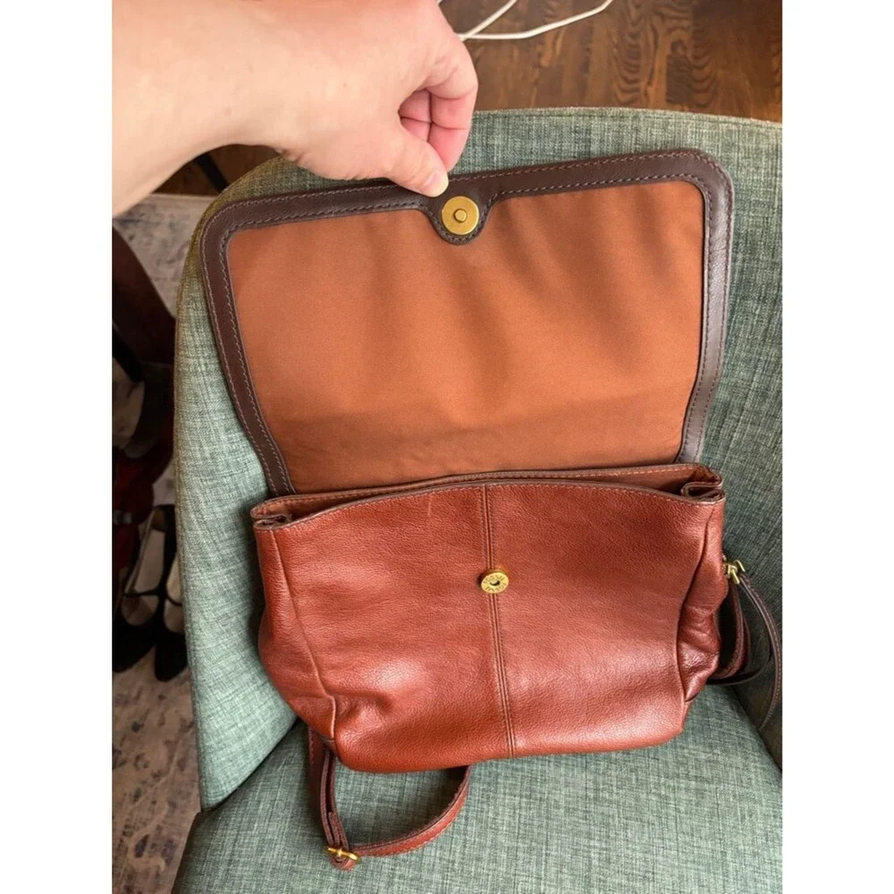 Fossil Claire Brandy Leather Backpack SHB1932213 Brown Brass women’s bag EUC